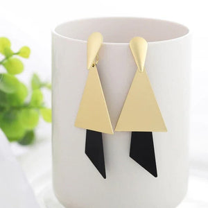 WBU Women's Fine Fashion Elegant Gold Tone Geometric Drop Earrings - Divine Inspiration Styles