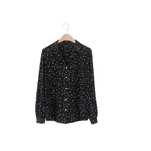WTS Women's Fashion Stylish Long Sleeve Polka Dots Blouse - Divine Inspiration Styles