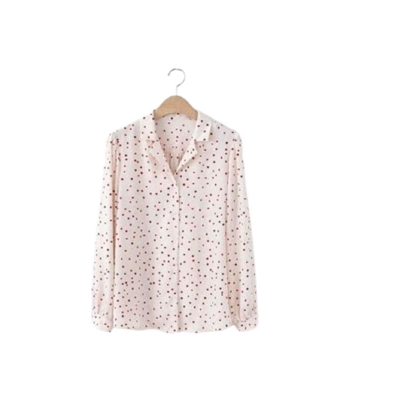 WTS Women's Fashion Stylish Long Sleeve Polka Dots Blouse - Divine Inspiration Styles