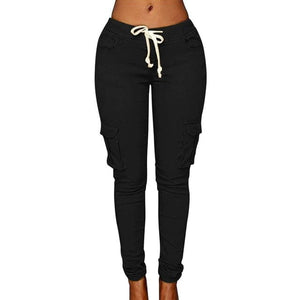 RAYNA Women's Stylish Skinny Fitness Pant Multi-Pockets Drawstring Trouser - Divine Inspiration Styles