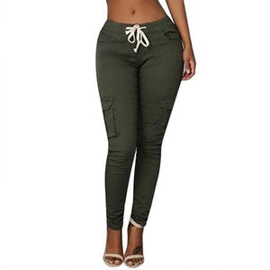 RAYNA Women's Stylish Skinny Fitness Pant Multi-Pockets Drawstring Trouser - Divine Inspiration Styles