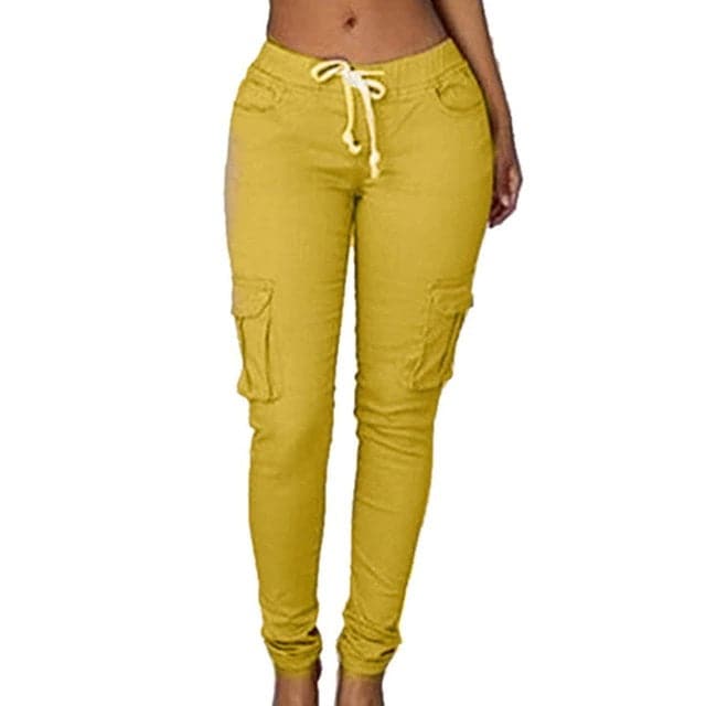 RAYNA Women's Stylish Skinny Fitness Pant Multi-Pockets Drawstring Trouser - Divine Inspiration Styles