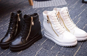 HADARA Design Women's Fashion Casual Gold Statement Ankle Sneaker Boot Shoes - Divine Inspiration Styles
