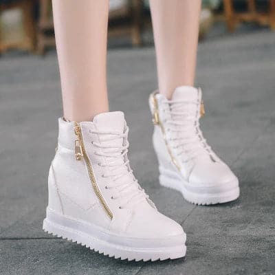 HADARA Design Women's Fashion Casual Gold Statement Ankle Sneaker Boot Shoes - Divine Inspiration Styles