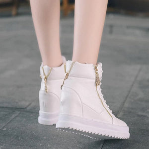 HADARA Design Women's Fashion Casual Gold Statement Ankle Sneaker Boot Shoes - Divine Inspiration Styles