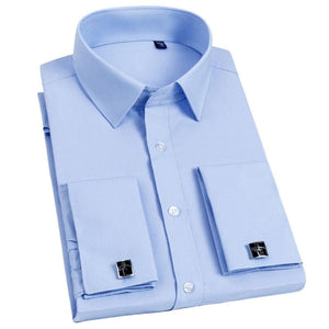 YARDLEY Design Men's Business Formal Premium Quality Long Sleeves Dress Shirt with Free Cufflinks Included - Divine Inspiration Styles