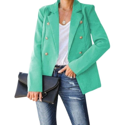 YIHA Women's Stylish Fashion Luxury Multi-Function Professional Office Double Breasted Blazer Jacket - Divine Inspiration Styles