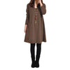 ZANZEA Women's Fashion 5 Colors Long Sleeves Pocket V-Neck Tunic Dress - Divine Inspiration Styles