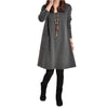 ZANZEA Women's Fashion 5 Colors Long Sleeves Pocket V-Neck Tunic Dress - Divine Inspiration Styles