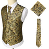 KINGSTON Design Men's Fashion Gold Blue Purple Paisley 3PCS Suit Set - Divine Inspiration Styles
