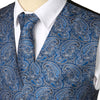 KINGSTON Design Men's Fashion Gold Blue Purple Paisley 3PCS Suit Set - Divine Inspiration Styles