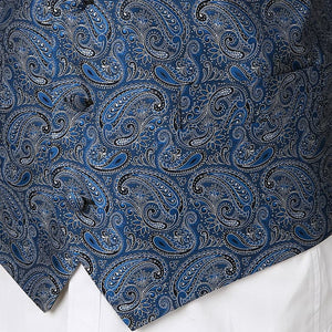 KINGSTON Design Men's Fashion Gold Blue Purple Paisley 3PCS Suit Set - Divine Inspiration Styles