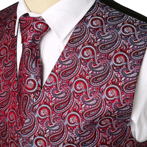 KINGSTON Design Men's Fashion Gold Blue Purple Paisley 3PCS Suit Set - Divine Inspiration Styles