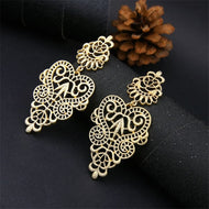 GGT Women's Fashion Elegant Stylish Embroidery Design Filigree Flower Earrings - Divine Inspiration Styles