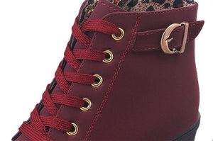 HARTFORD Women's Fashion Velvet Suede Ankle Boots with Lace & Buckle - Divine Inspiration Styles