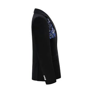 CGSUITS Design Men's Fashion Floral Applique Blazer Suit Jacket & Pant Set - Divine Inspiration Styles