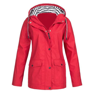 RTSHINE Women's Fashion Stylish Hooded Light Jacket Raincoat Zipper Jacket - Divine Inspiration Styles