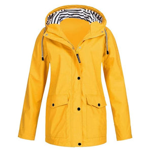 RTSHINE Women's Fashion Stylish Hooded Light Jacket Raincoat Zipper Jacket - Divine Inspiration Styles