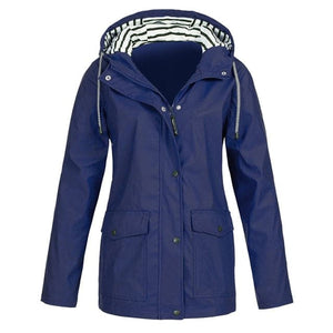 RTSHINE Women's Fashion Stylish Hooded Light Jacket Raincoat Zipper Jacket - Divine Inspiration Styles