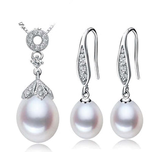 LACEY Women's Genuine Natural Freshwater Pearl 2PCS Jewelry Set - Divine Inspiration Styles