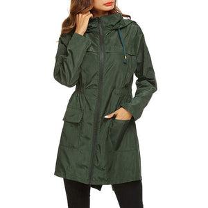 RTSHINE Women's Fashion Stylish Hooded Light Jacket Raincoat Zipper Jacket - Divine Inspiration Styles