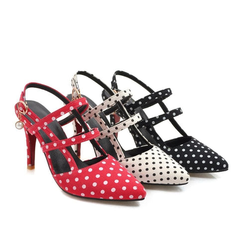 TAYLOR Design Women's Stylish Elegant Fashion Polka Dots Pumps Dress Shoes - Divine Inspiration Styles