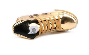 RMEDAL Men's Sports Fashion Metallic Leather Canvas Sneaker Shoes - Divine Inspiration Styles
