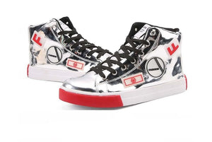 RMEDAL Men's Sports Fashion Metallic Leather Canvas Sneaker Shoes - Divine Inspiration Styles
