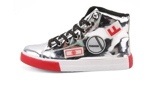 RMEDAL Men's Sports Fashion Metallic Leather Canvas Sneaker Shoes - Divine Inspiration Styles