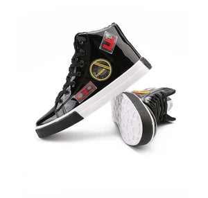 RMEDAL Men's Sports Fashion Metallic Leather Canvas Sneaker Shoes - Divine Inspiration Styles
