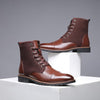 HARTFORD Design Men's Fashion Genuine Leather Lace-Up Ankle Boots Work Shoes - Divine Inspiration Styles