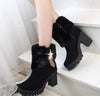HADARA Design Women's Fashion Star Statement Plush Fur Stylish Ankle Boots - Divine Inspiration Styles
