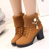 HADARA Design Women's Fashion Star Statement Plush Fur Stylish Ankle Boots - Divine Inspiration Styles