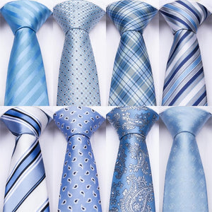 DBG VIP Design Collection Men's Fashion Light Blue 100% Premium Quality Silk Ties - Divine Inspiration Styles