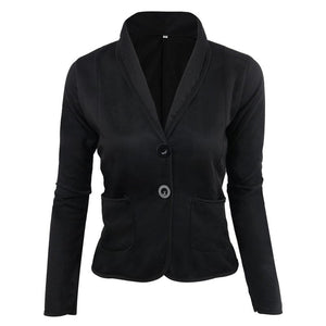 JKS Women's Stylish Elegant Fashion 2-Buttons Premium Quality Shawl Lapel Jacket - Divine Inspiration Styles