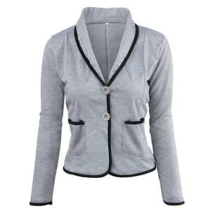 JKS Women's Stylish Elegant Fashion 2-Buttons Premium Quality Shawl Lapel Jacket - Divine Inspiration Styles