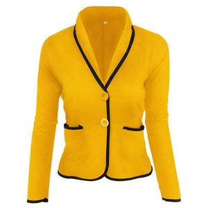 JKS Women's Stylish Elegant Fashion 2-Buttons Premium Quality Shawl Lapel Jacket - Divine Inspiration Styles