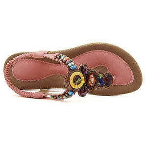 HARTFORD Women's Fashion Bohemian Style Sandals with Gemstone Beads - Divine Inspiration Styles
