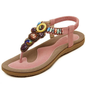 HARTFORD Women's Fashion Bohemian Style Sandals with Gemstone Beads - Divine Inspiration Styles