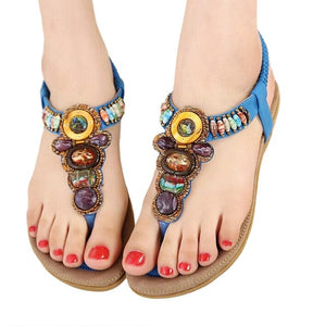 HARTFORD Women's Fashion Bohemian Style Sandals with Gemstone Beads - Divine Inspiration Styles