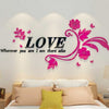 LOVE Flower Design Home Decoration 3D Acrylic Wall Sticker for Home Decor - Divine Inspiration Styles