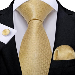 DBG VIP Design Collection Men's Fashion Golden Yellow 100% Premium Quality Silk Ties - Divine Inspiration Styles