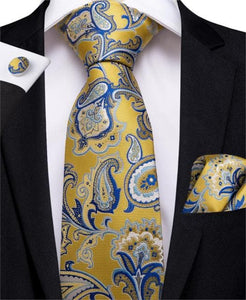 DBG VIP Design Collection Men's Fashion Golden Yellow 100% Premium Quality Silk Ties - Divine Inspiration Styles