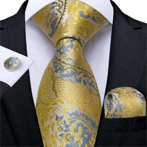 DBG VIP Design Collection Men's Fashion Golden Yellow 100% Premium Quality Silk Ties - Divine Inspiration Styles