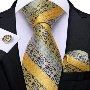 DBG VIP Design Collection Men's Fashion Golden Yellow 100% Premium Quality Silk Ties - Divine Inspiration Styles