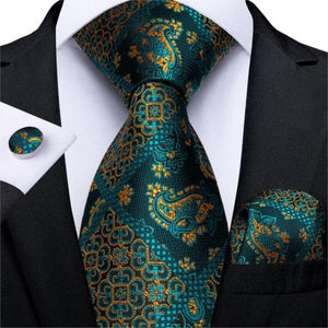 DBG VIP Design Collection Men's Fashion Emerald Green 100% Premium Quality Silk Ties - Divine Inspiration Styles