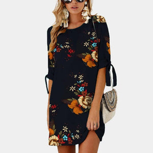HILLARY Women's Stylish Summer Dress Bohemian Style Floral Print Dress - Divine Inspiration Styles