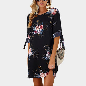 HILLARY Women's Stylish Summer Dress Bohemian Style Floral Print Dress - Divine Inspiration Styles