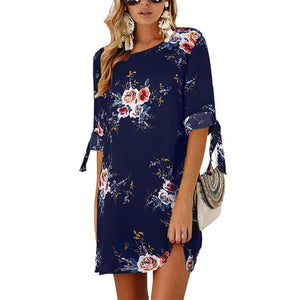 HILLARY Women's Stylish Summer Dress Bohemian Style Floral Print Dress - Divine Inspiration Styles
