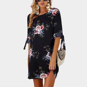 HILLARY Women's Stylish Summer Dress Bohemian Style Floral Print Dress - Divine Inspiration Styles